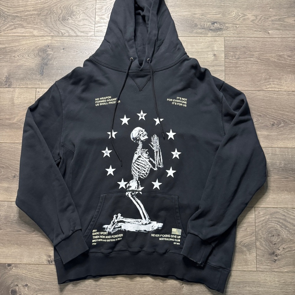 Darc Sport Black Hoodie with Skeleton and Star Design